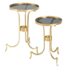 Set of 2 tables Kullattu Savustettu 38,5 x 38,5 x 61 cm (2 osaa)