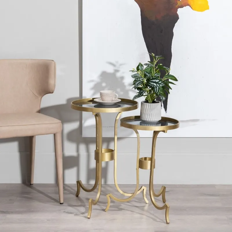 Set of 2 tables Kullattu Savustettu 38,5 x 38,5 x 61 cm (2 osaa)