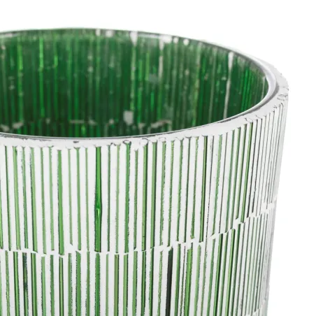 Candleholder Green Crystal Cement 10 x 10 x 13 cm