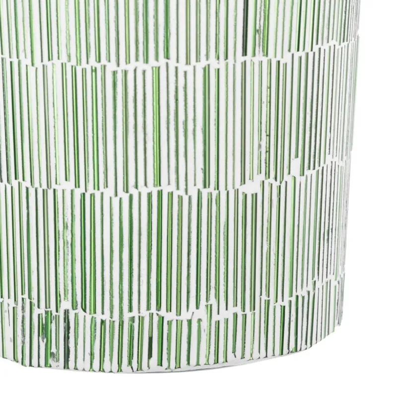 Candleholder Green Crystal Cement 10 x 10 x 13 cm