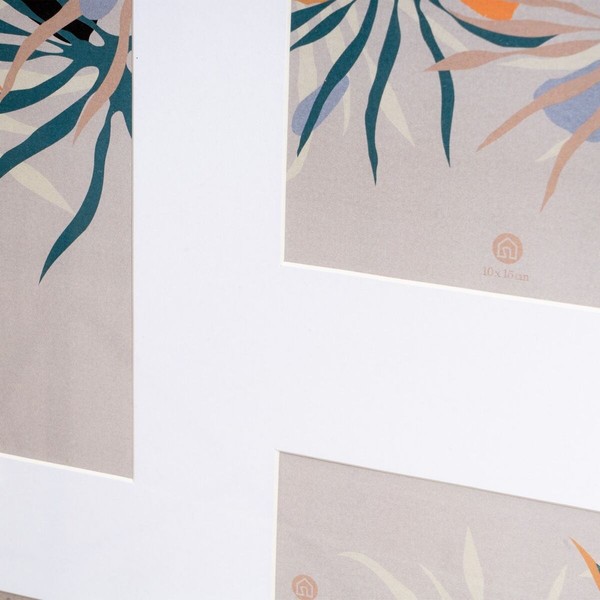 Photo frame White Natural Crystal MDF Wood