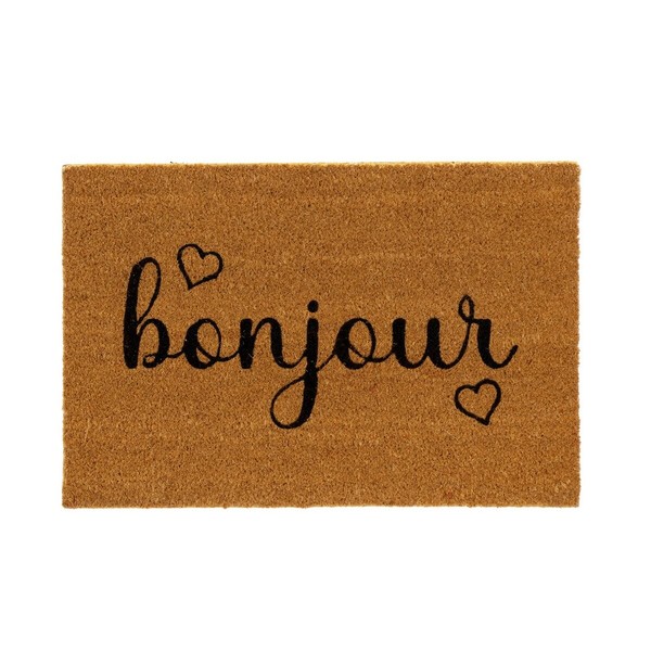 Kynnysmatto BONJOUR Ruskea Musta PVC Kookoskuitu 60 x 40 x 1,5 cm