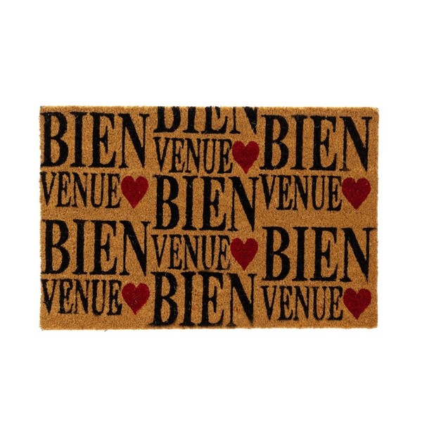 Doormat COEURS Brown Black Red PVC Coconut Fibre 60 x 40 x 1,5 cm