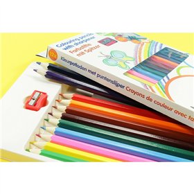 Topwrite - 12pcs pencil crayons set. with a sharpener