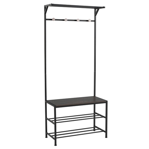 Coat rack Black Iron 76,2 x 35 x 177,5 cm