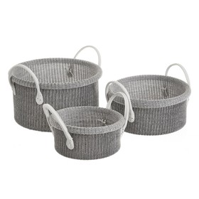 Multi-purpose basket White Grey Polyester (3 Units)