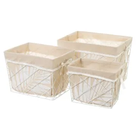 Set of Baskets NATURLIFE White Sand Iron (3 Units)