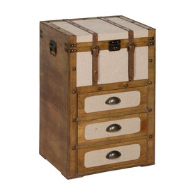 Chest Brown Beige Polyester Aspen wood 46 x 36 x 71 cm