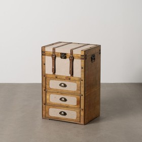 Chest Brown Beige Polyester Aspen wood 46 x 36 x 71 cm