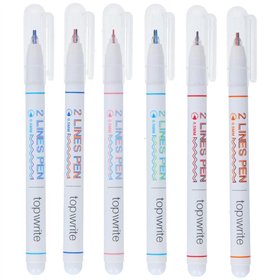Topwrite - Double line ballpoint pen set 6 elements