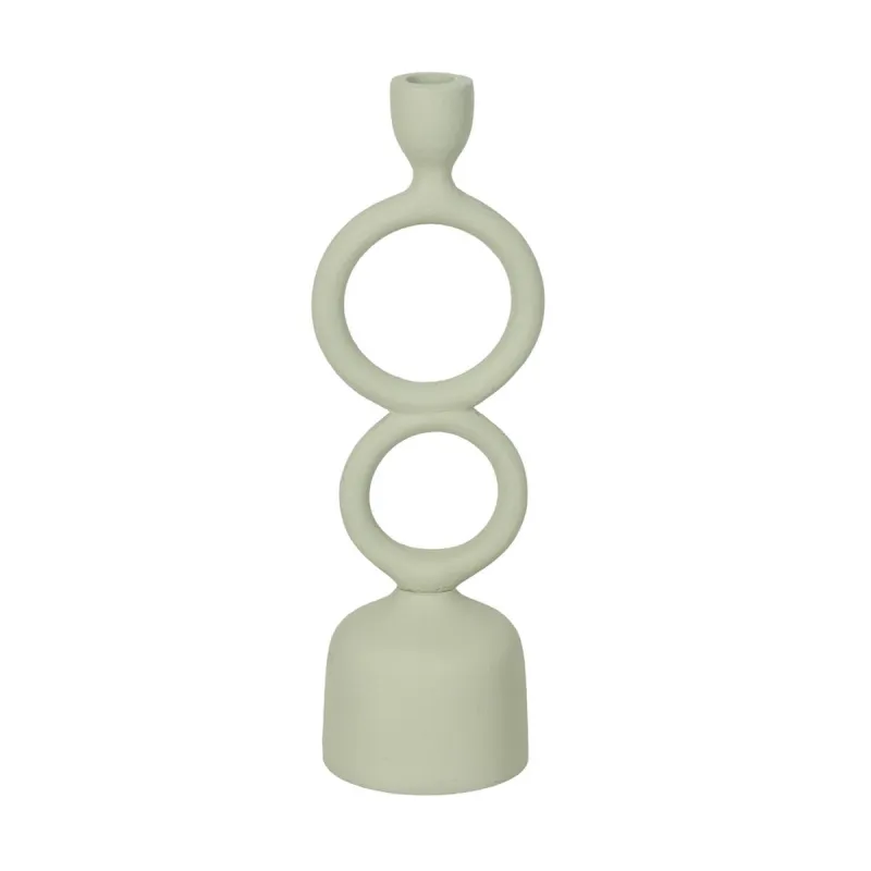 Candleholder Light Green Iron 9 x 7 x 32 cm