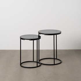 Set of 2 tables Black 46 x 46 x 60 cm (2 Units)
