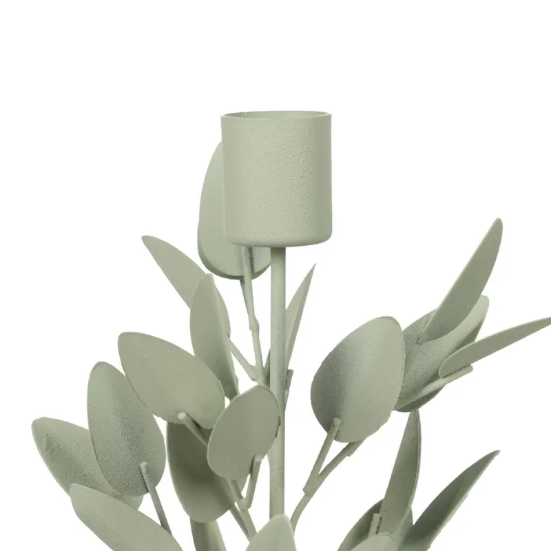 Candleholder Light Green Iron 8 x 8 x 29 cm