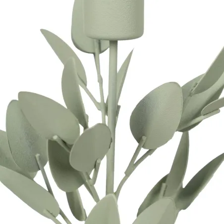 Candleholder Light Green Iron 8 x 8 x 29 cm