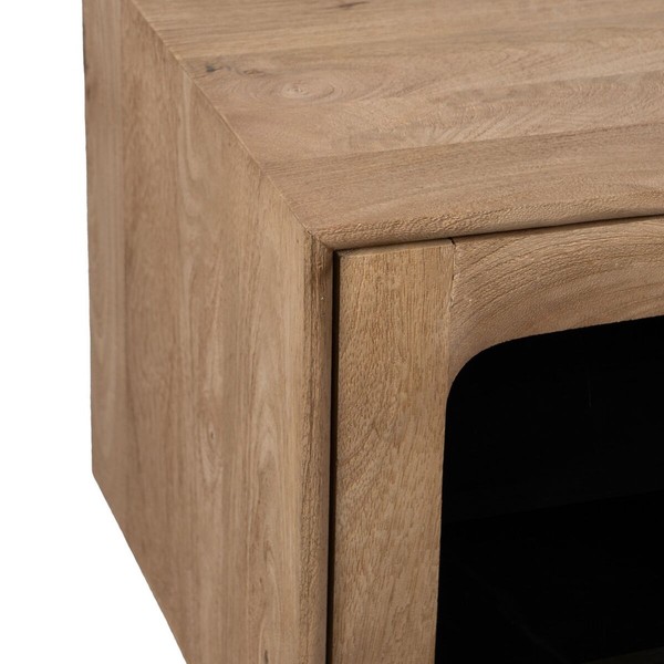 TV mēbeles BURNIE Melns Dabisks 180 x 40,5 x 48 cm