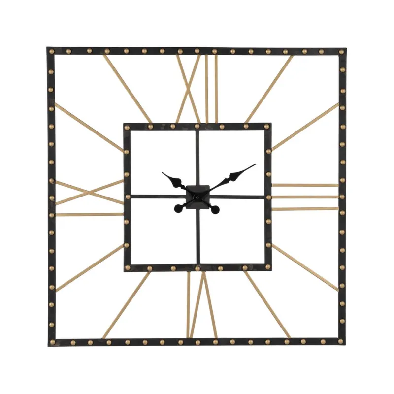 Sienas pulkstenis Melns Bronza Dzelzs 80 x 3,5 x 80 cm