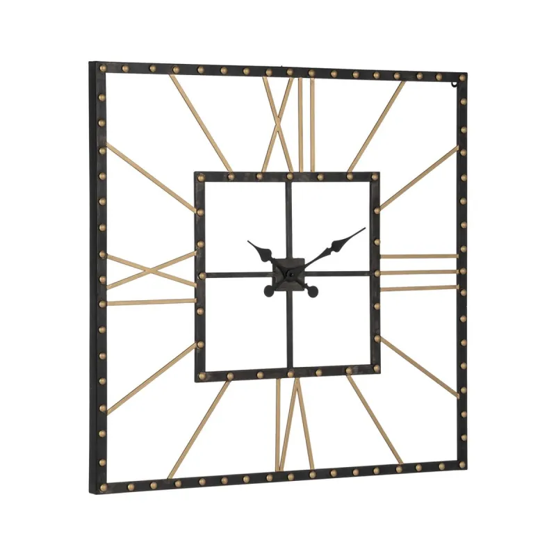 Wall Clock Black Golden Iron 80 x 3,5 x 80 cm