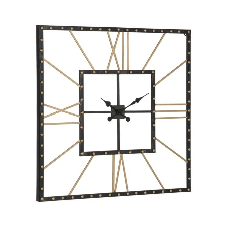 Wall Clock Black Golden Iron 80 x 3,5 x 80 cm