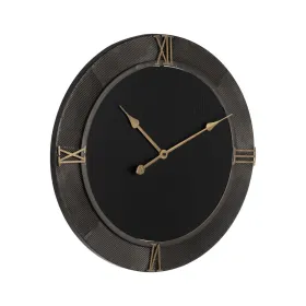 Настенное часы Чёрный Позолоченный Железо Деревянный MDF 61 x 2,5 x 61 cm