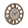 Wall Clock Natural Iron MDF Wood 68,5 x 4 x 68,5 cm