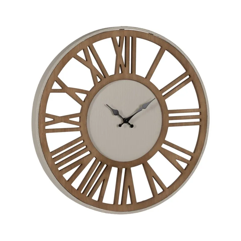 Wall Clock Natural Iron MDF Wood 57,5 x 4 x 57,5 cm