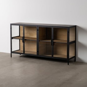 Display Stand Black Natural 150 x 38 x 80 cm