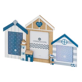 Photo frame Blue White Natural Crystal MDF Wood
