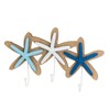 Wall mounted coat hanger Sininen Valkoinen Luonnollinen Metalli Rauta Puu MDF 30 x 5 x 19 cm