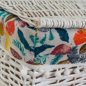 Laundry Basket White wicker 47 x 35 x 55 cm