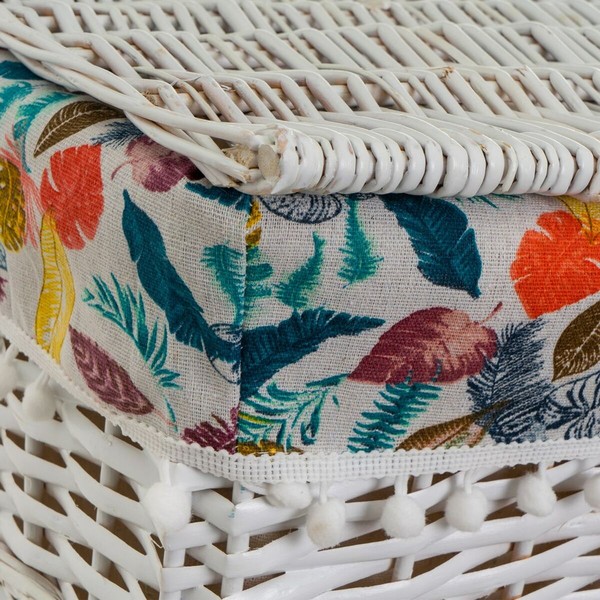 Laundry Basket White wicker 47 x 35 x 55 cm