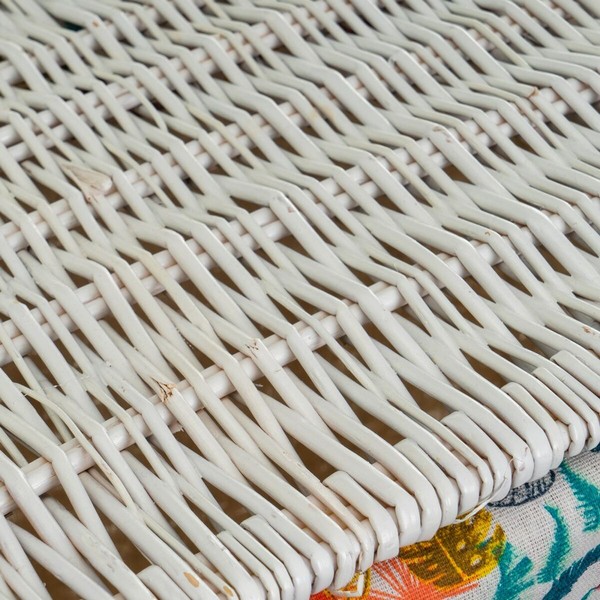 Laundry Basket White wicker 47 x 35 x 55 cm