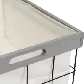 Laundry Basket Grey Polyester Iron MDF Wood 800 ml 2 L 3 L 6 L 1,2 L 42 x 31 x 54 cm