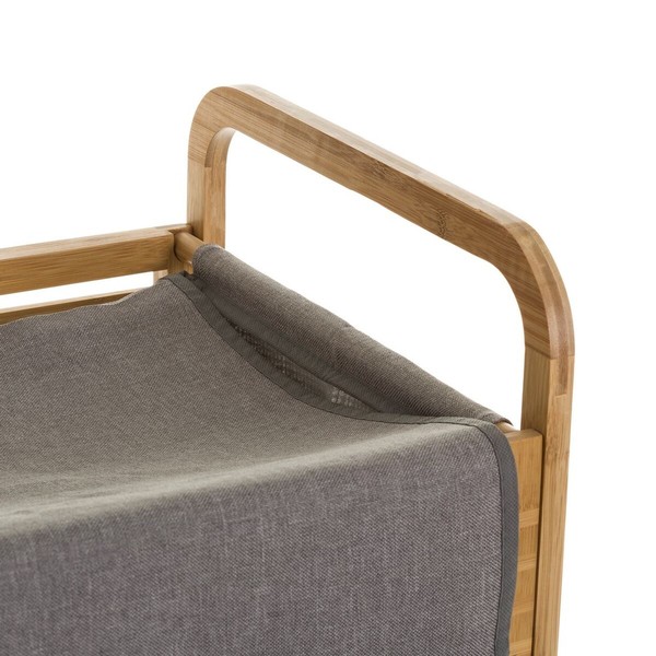 Pyykkikori Harmaa Luonnollinen Bambu 41 x 35 x 61 cm