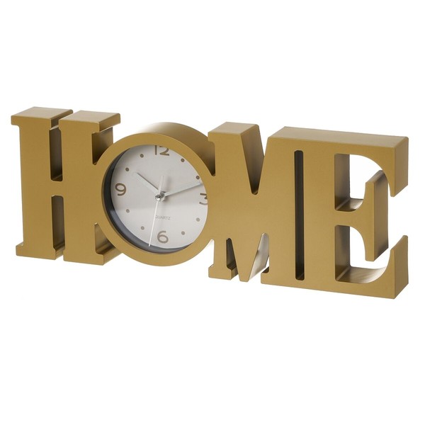 Настольные часы HOME Позолоченный Пластик 39 x 3,5 x 15 cm