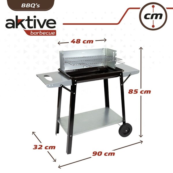 Anglies kepsninė su ratukais Aktive Emaliuotas metalas 90 x 85 x 32 cm Juoda