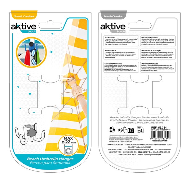 вешалку для пляжного зонтика Colorbaby Пластик 11 x 5 x 11 cm (30 штук)