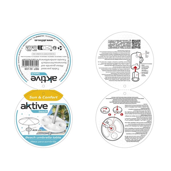 Подставка для зонта Aktive 29,5 x 8 x 29,5 cm Пляжный зонт (12 штук)