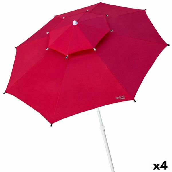 Skėtis nuo saulės Aktive Raudona 280 x 263 x 280 cm (4 vnt.)
