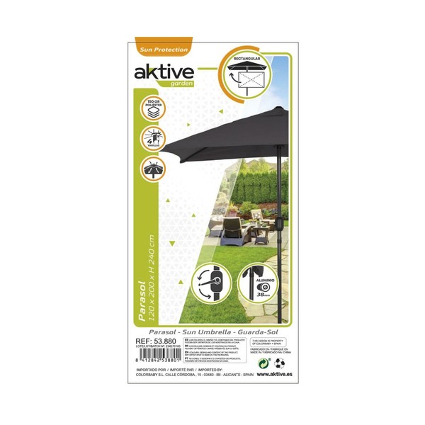 Sunshade Aktive 200 x 235 x 120 cm Anthracite Aluminium