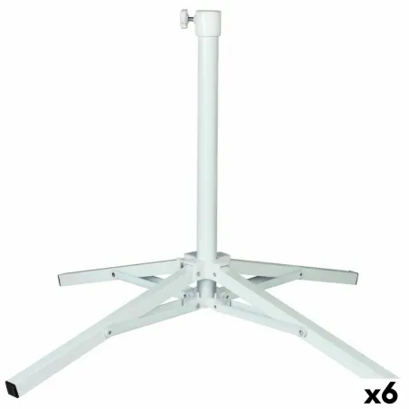 Paplūdimio skėčio pagrindas Aktive Balta Metalinis 65 x 60,5 x 65 cm (6 vnt.)