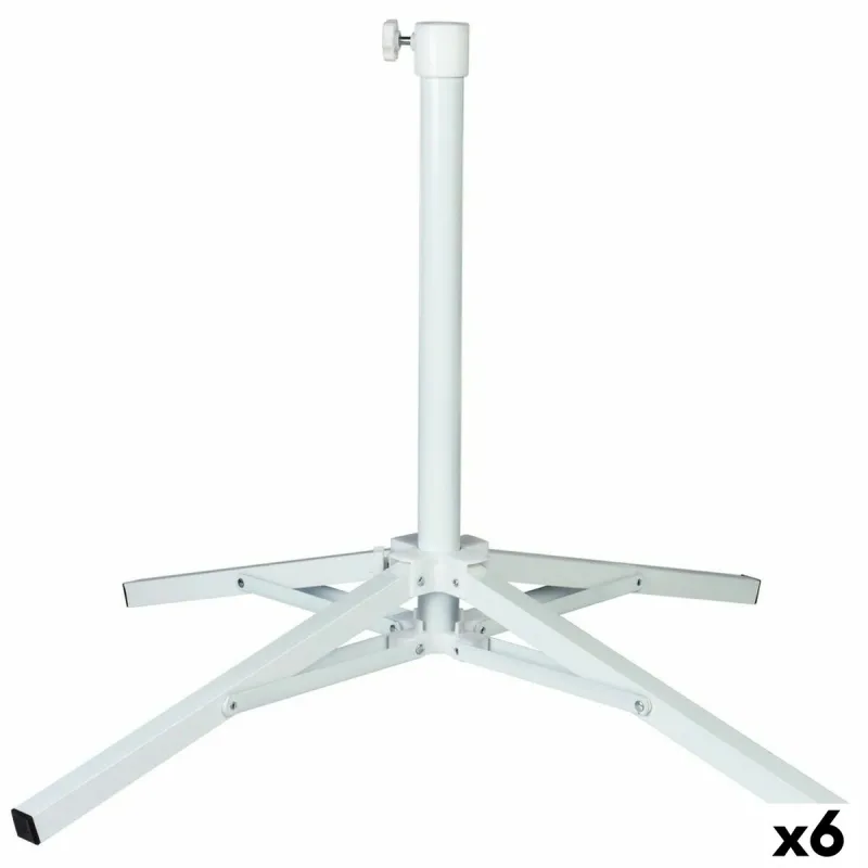 Paplūdimio skėčio pagrindas Aktive Balta Metalinis 65 x 60,5 x 65 cm (6 vnt.)