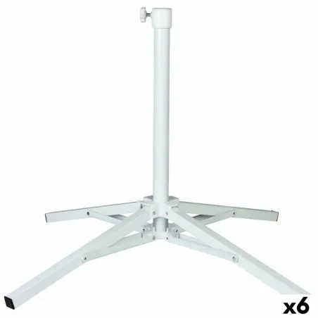 Paplūdimio skėčio pagrindas Aktive Balta Metalinis 65 x 60,5 x 65 cm (6 vnt.)