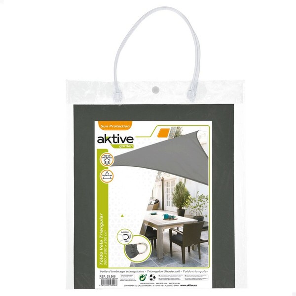 Shade Sail Aktive Grey 360 x 0,5 x 360 cm Triangular (6 Units)