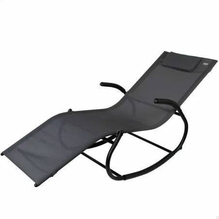 Sun-lounger Aktive Black Steel textilene 172 x 53 x 75 cm