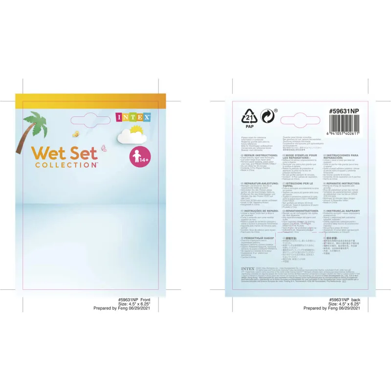 Repair kit Intex Inflatable 7 x 0,5 x 7 cm (36 Units)