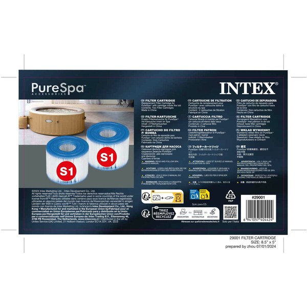 Aizvietošanas kārtridži Intex S1 (6 gb.)