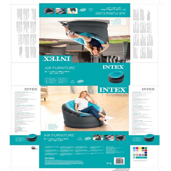 Pripučiamas fotelis Intex EMPIRE 112 x 69 x 109 cm (3 vnt.)