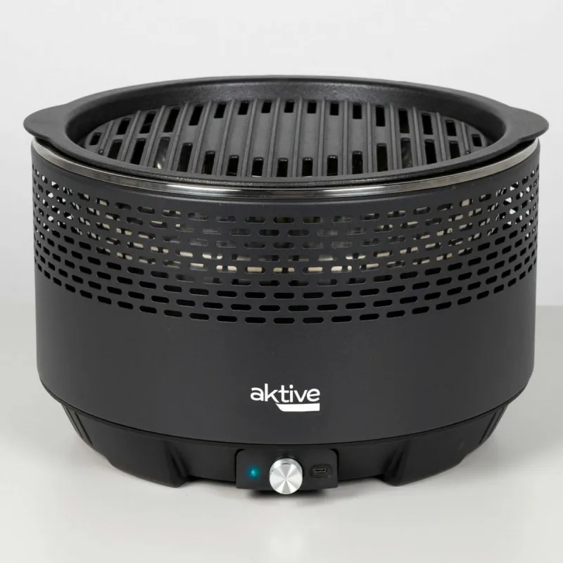 Nešiojamasis Barbekiu Aktive Apskritas Be dūmų Juoda Ø 34 cm