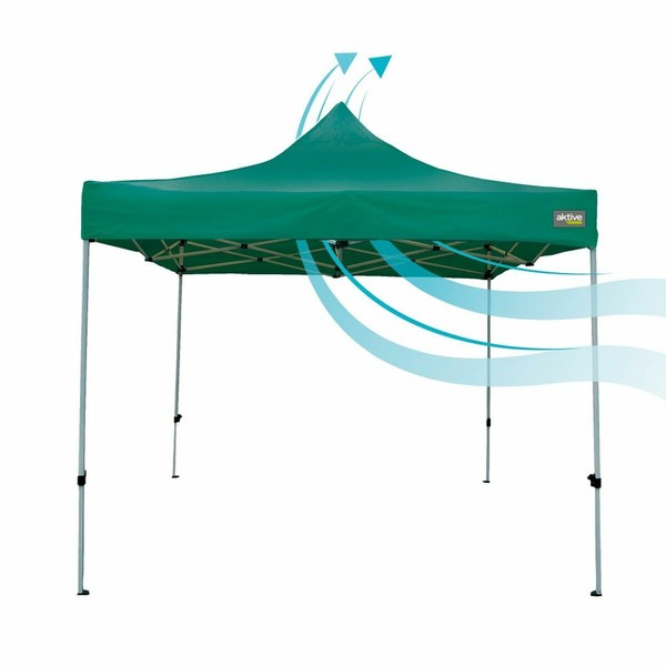 Gazebo Aktive 300 x 300 x 220 cm Green Foldable Adjustable height