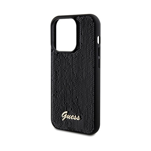 Guess Sequin Script Metal - Case for iPhone 14 Pro (black)